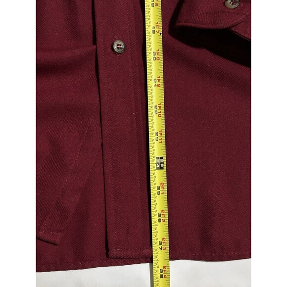 Vintage shirt Walls long sleeve mens chest 42-44 Large Regular burgundy - Picture 5 of 11